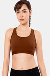 Amante Padded Anti Microbial Sports Bra - Potting Soil — thumbnail 1